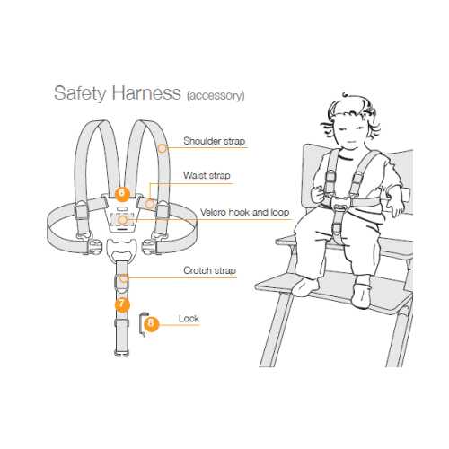 Harnais de sécurité pour chaise haute Leander - Marron